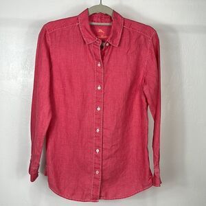 Tommy Bahama Linen Pink Long Sleeve Button Down Shirt Size S